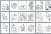 100 Flowers Coloring Book, a Decorative Illustration by MarisoArt (Thumbnail 3 of 9)