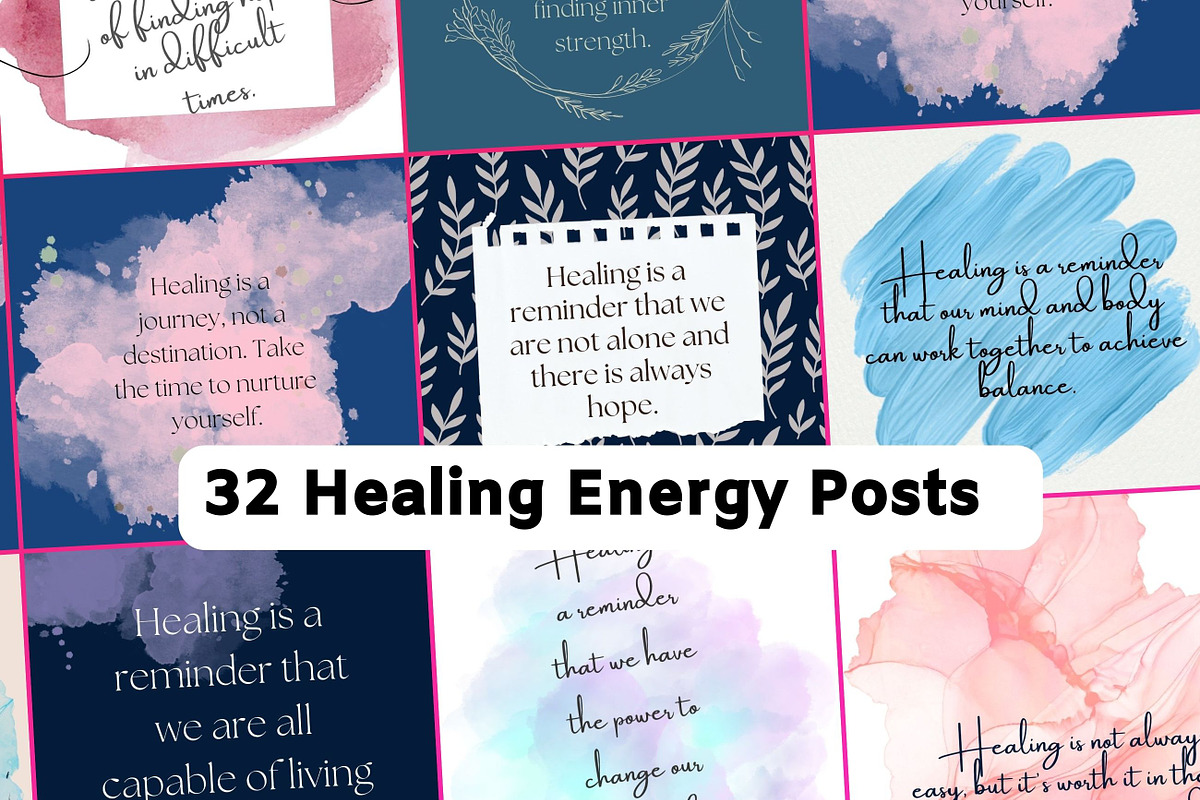 Spiritual Healing Social Media Posts, a Social Media Template by Chantelle T Illustrations (Photo 1 of 7)