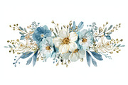 Blue Watercolor Floral Set, an Illustration by Designer_Momina (Thumbnail 9 of 16)