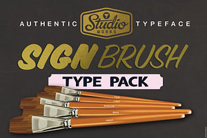 Sign Brush Type Pack Display Type