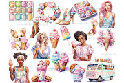 Ice Cream Clipart Bundle | Popsicle, a Food Illustration by GlamArtZhanna (Thumbnail 3 of 6)