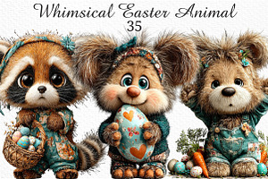 Whimsical Easter Animal Clipart, an Illustration by Craft Nest