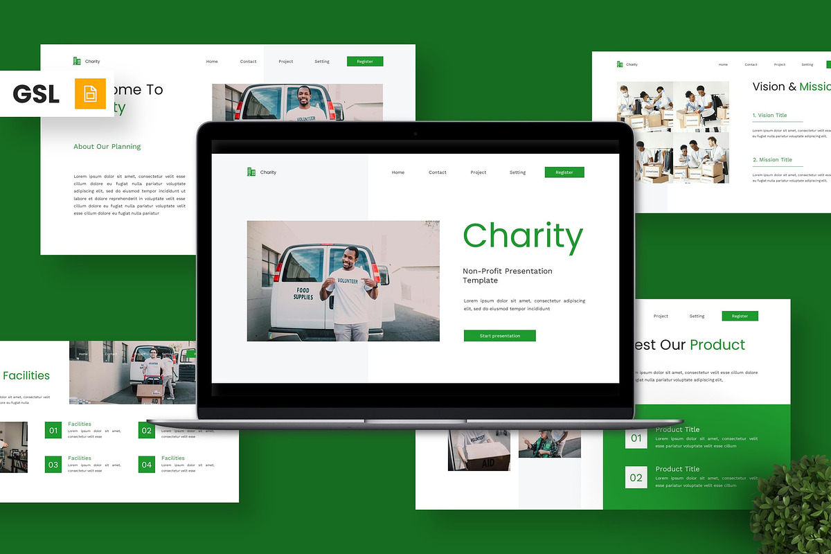 Charity - Non-Profit Google Slide, a Presentation Template by Deepslide Studio (Photo 1 of 6)
