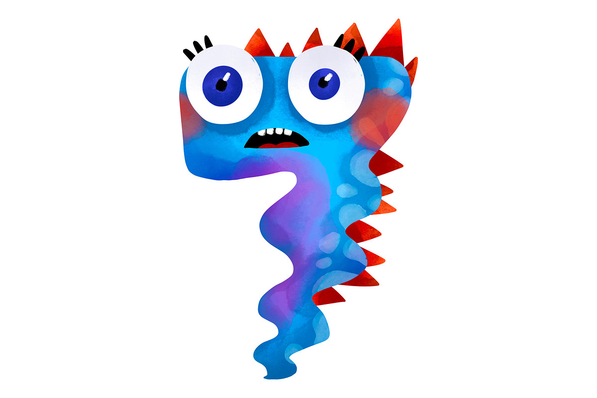 Cute Monster Numbers Clipart Set PNG, an Education Illustration by the_myro (Photo 2 of 12)