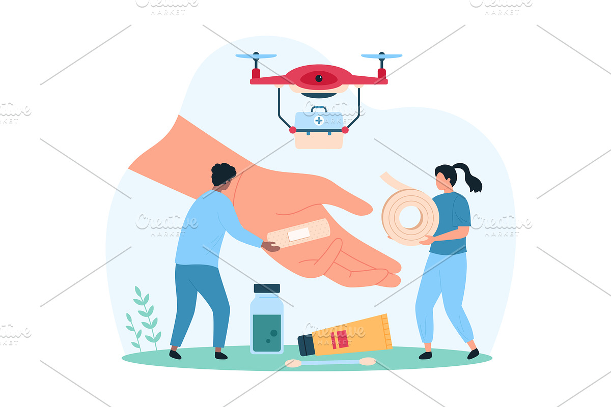 First aid wounds damage skin, an Object Illustration by Flashvector