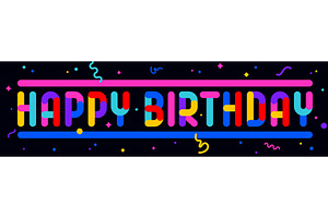 Happy Birthday. Funny banner, an Illustration by Foxys Graphic