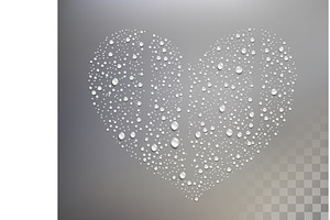Heart shaped water drops vector