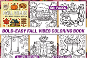 BOLD EASY FALL VIBES COLORING BOOK, a Seasonal Illustration by Design Station (Thumbnail 1 of 4)