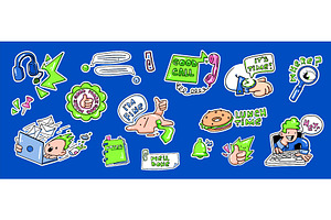 Office productivity and work sticker