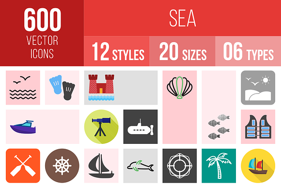 600 Sea Icons preview 4