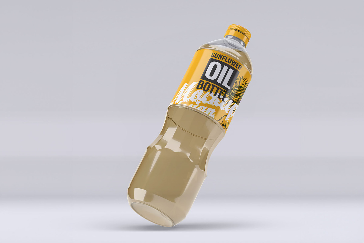 Sunflower Oil Bottle Mock-Up, an Advertising Mockup by Xtrahive (Photo 2 of 2)