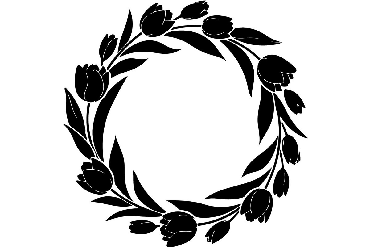 Floral HeartWreath Black Silhouet, a Person Illustration by Designer_Momina (Photo 9 of 20)