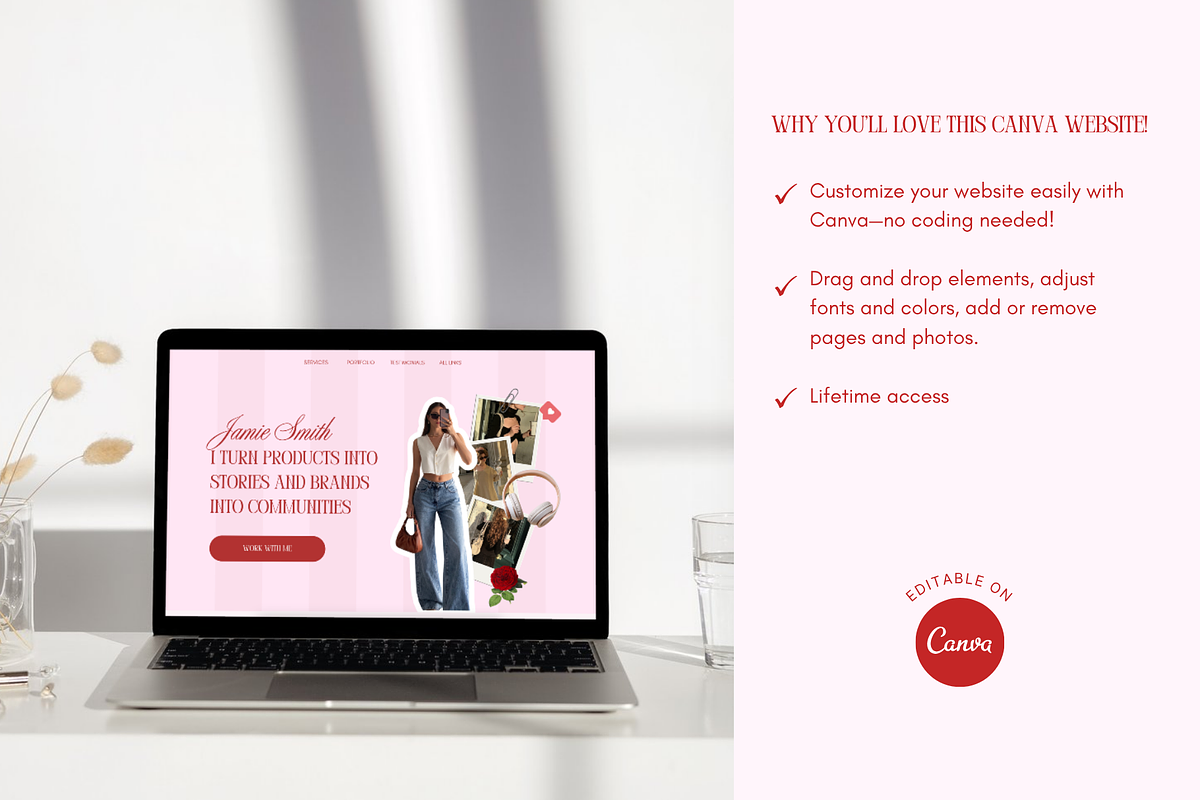 UGC Portfolio Canva Website Template, a Landing Page Template by GlamWebDesigns (Photo 5 of 8)