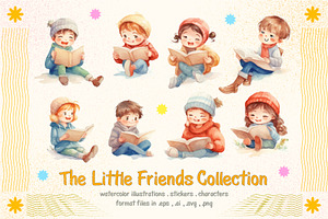 Cute Watercolor Cartoon Illustration, an Education Illustration by NexaLine