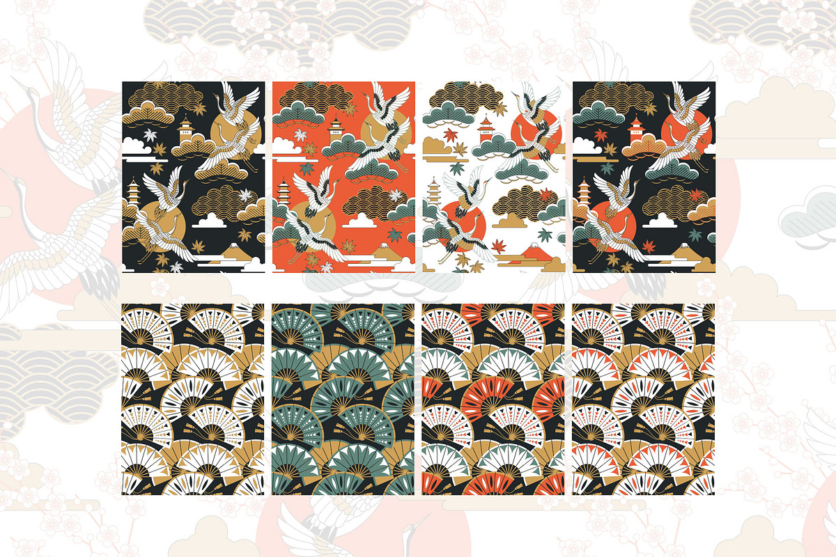 Japanese seamless patterns., a Pattern Graphic by Anna Smirnova (Photo 8 of 16)