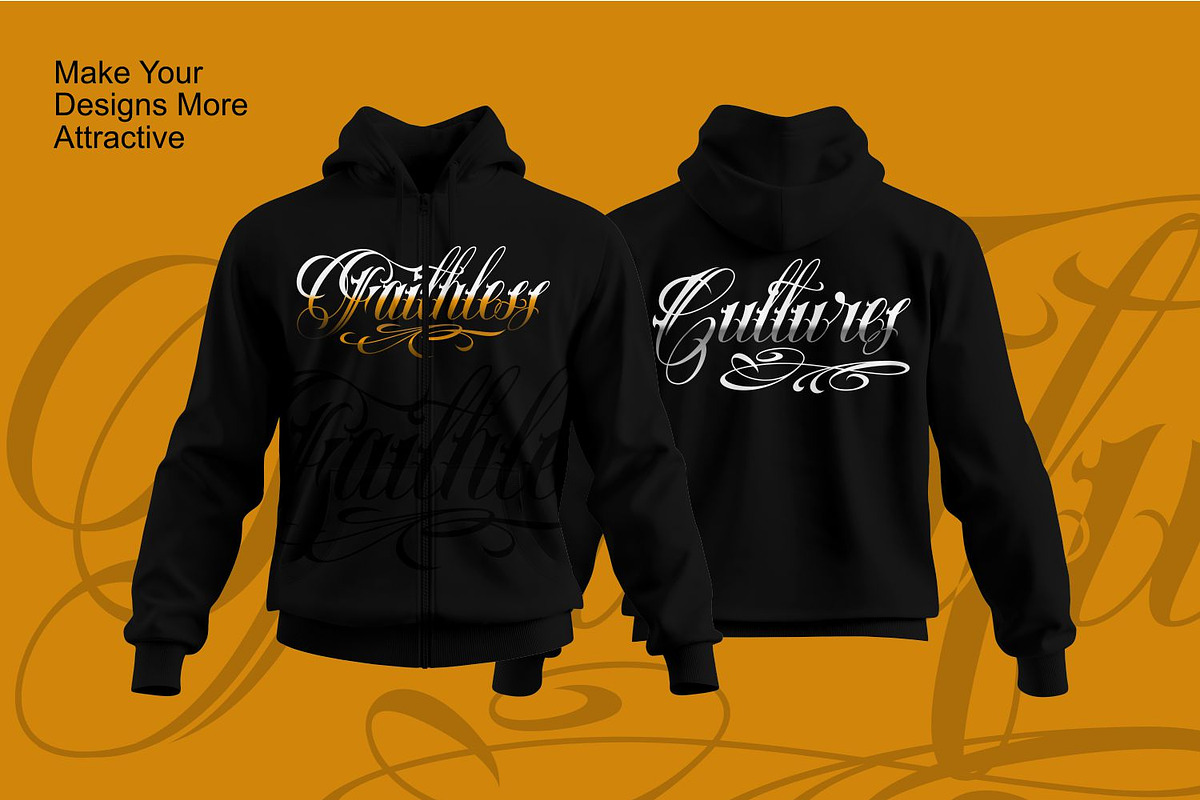 Faithless Edgy Tattoo Font, a Script Font by WhymoreArt (Photo 8 of 12)