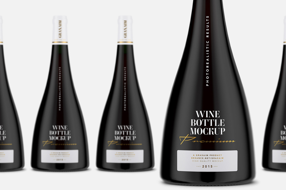 Black Bottle Mockup - Wine, a Product Mockup by Graxaim Mock-up (Photo 3 of 6)
