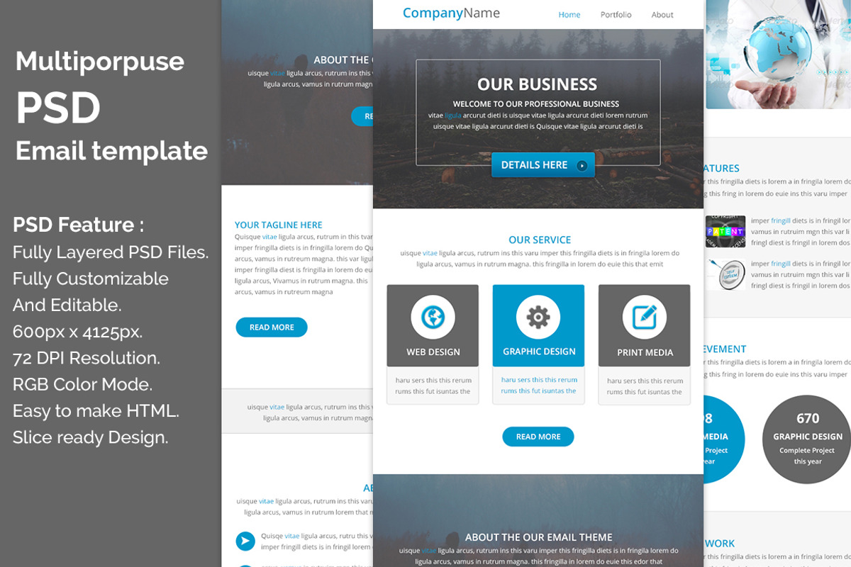 PSD Multiporpuse email template e2., an Email Template by QuickArtisan