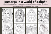 Princess Coloring Pages for Kids, a Brochure Template by LA Design (Thumbnail 4 of 10)