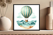 Watercolor Hot Air Balloons Boho PNG, an Illustration by DreamCafeArt (Thumbnail 4 of 6)