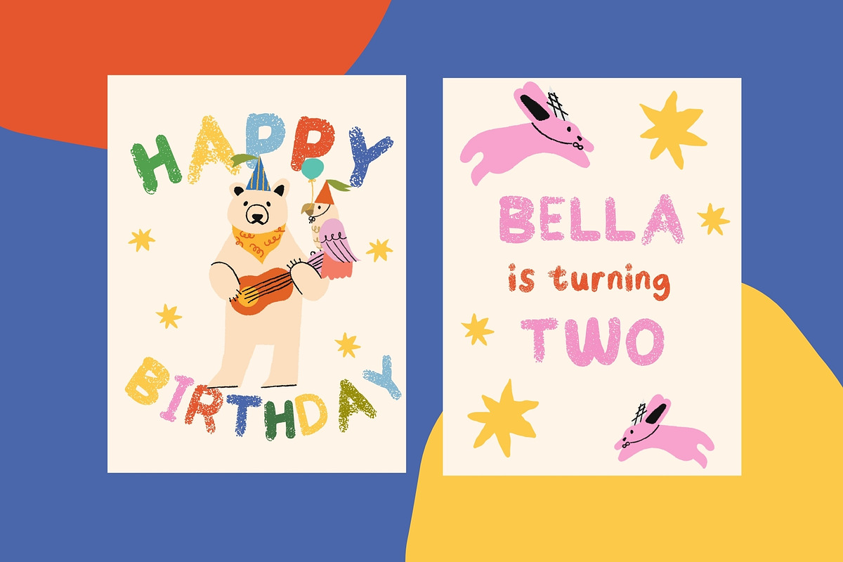 Ruffy - Textured Bold Playful Font, a Sans Serif Font by Kartika Prints (Photo 10 of 13)