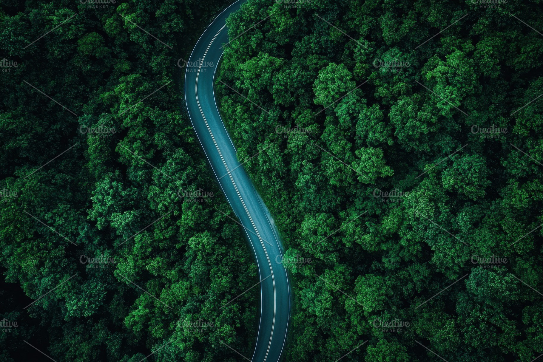 Aerial top view of curving mountain, a Photo by Pavel_design
