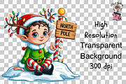 10 PNG North Pole ELF Clipart Bundle, a Graphic by Clipart Bloom (Thumbnail 16 of 17)