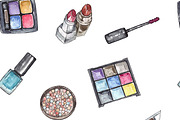 Set of watercolor cosmetics, an Illustration by Watercolor_Vector Graphic (Thumbnail 2 of 10)
