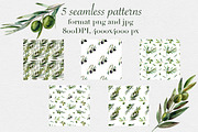 Watercolor olives set, a Food Illustration by mArtstore (Thumbnail 4 of 7)