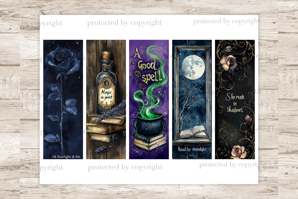 Fantasy Bookmarks Printable Set, a Person Illustration by GlamArtZhanna (Photo 7 of 9)