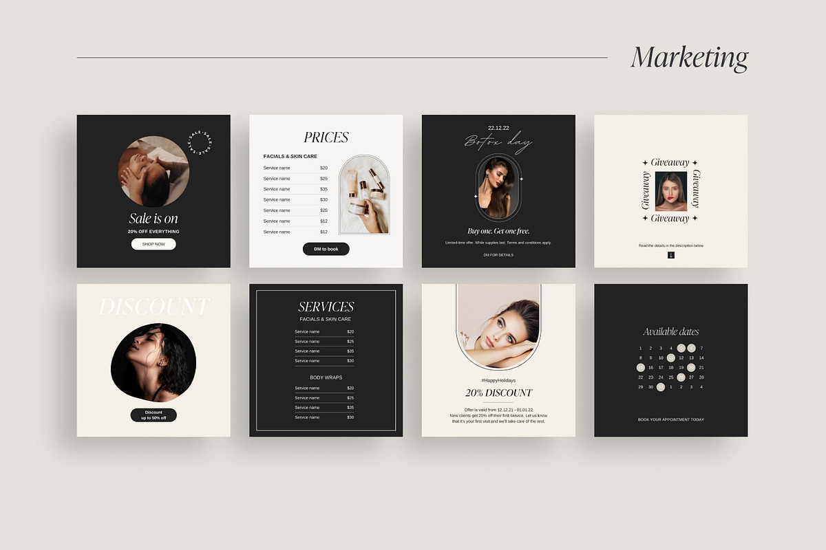 Esthetician Instagram templates, a Social Media Template by LiliesandBerries (Photo 8 of 22)