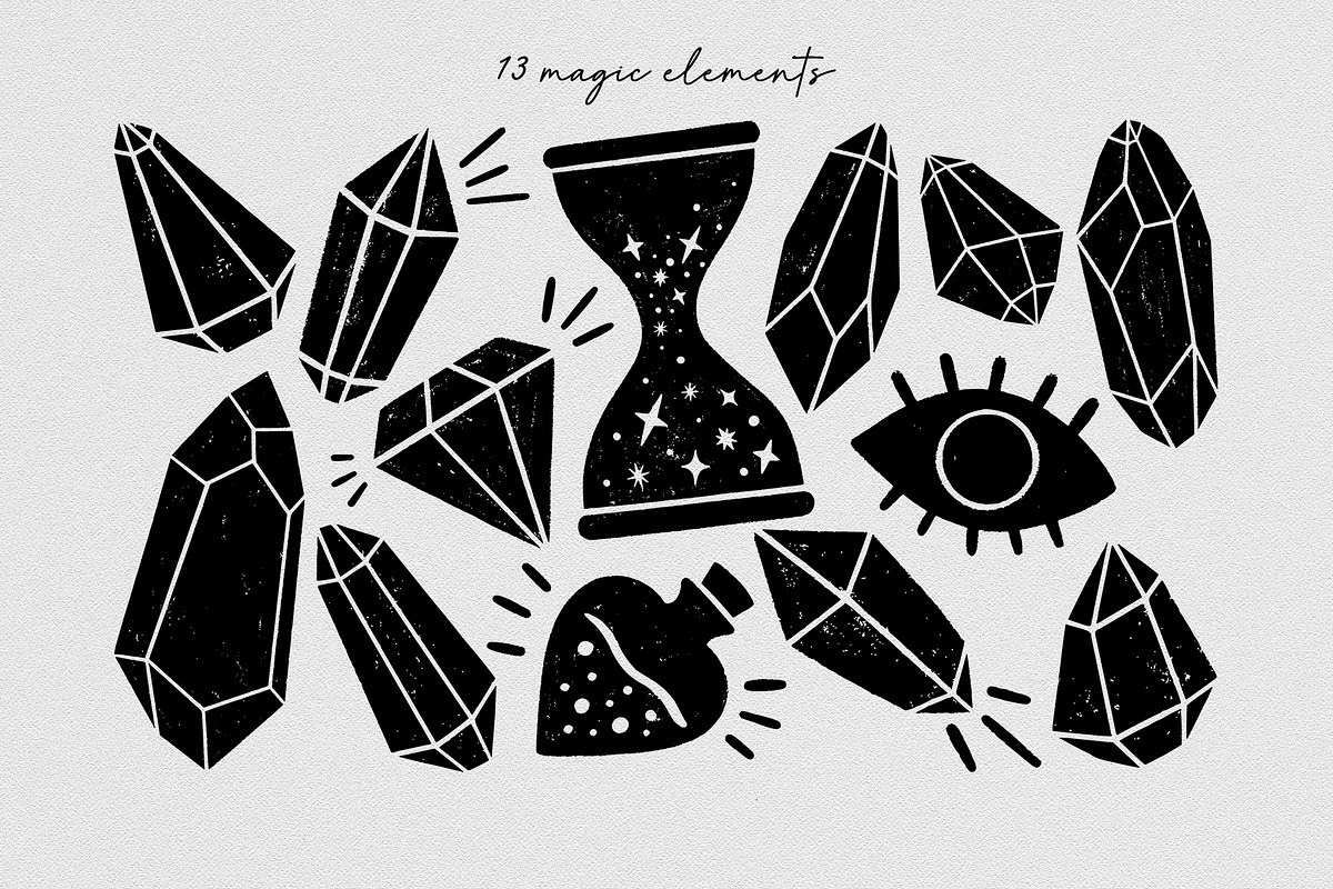 Celestial garden Linocut collection., a Graphic by ElenKoss (Photo 5 of 17)