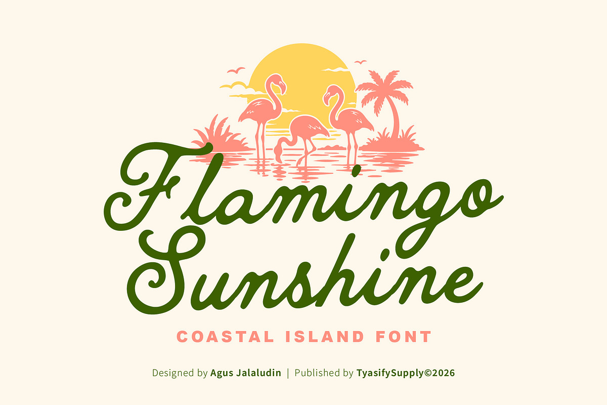 Flamingo Sunshine Coastal Font, a Handwritten Font by Tyasify (Photo 1 of 9)
