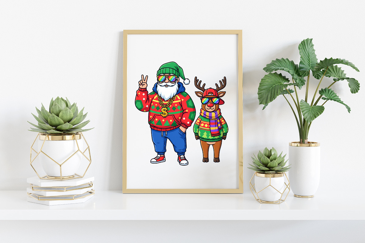 Christmas Santa Reindeer Png, an Illustration by Craft Nest (Photo 5 of 6)