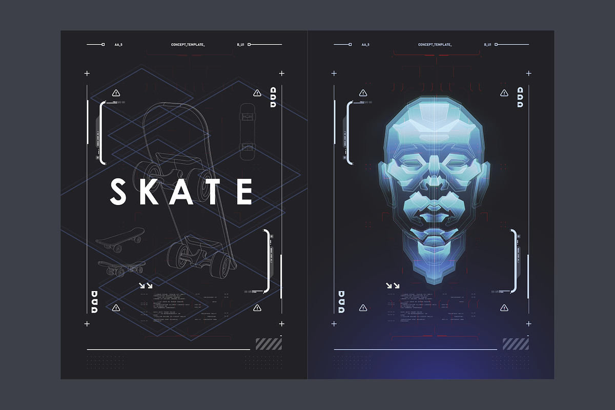 Hud Futuristic Posters Templates, a Technology Illustration by Andrew_Derr (Photo 4 of 5)