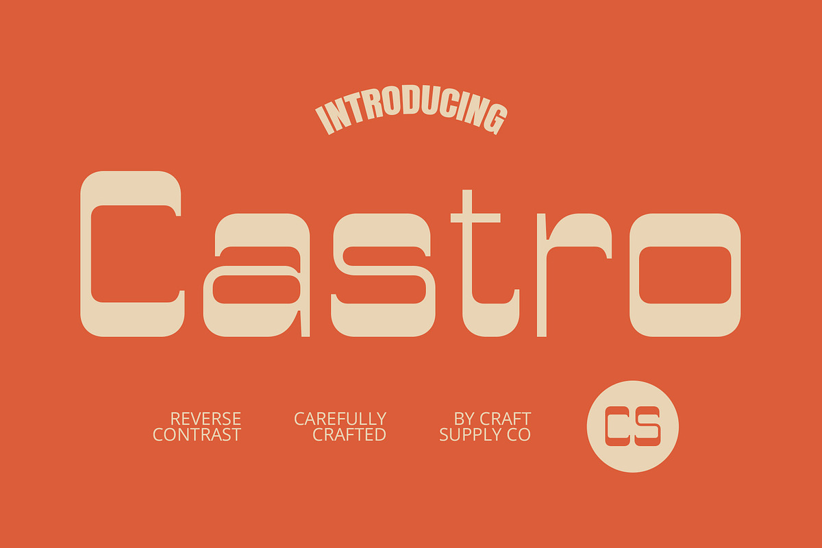 CS Castro – Reverse Contrast Font, a Sans Serif Font by Craft Supply Co. (Photo 1 of 8)