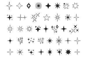 Star starburst sparkle space set