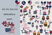 50 4th of July Clipart Set, a Seasonal Illustration by Elatedowl (Thumbnail 2 of 6)