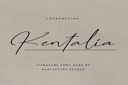 Kentalia Signature Font, a Script Font by RantautypeStudio (Thumbnail 1 of 15)