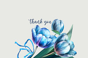 Blue Tulips Beautiful Set, a Decorative Illustration by Shabbypie (Thumbnail 22 of 22)