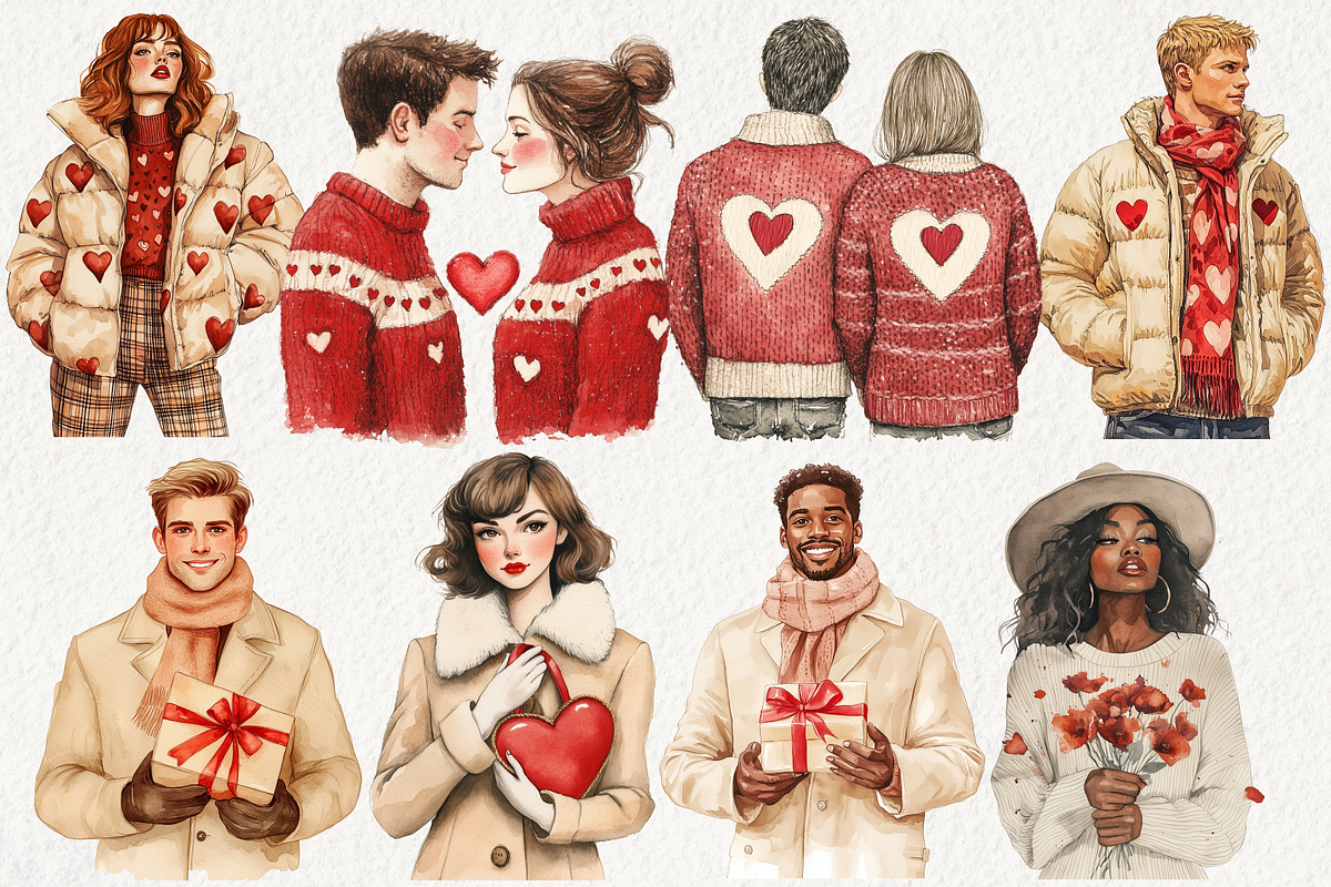Happy Valentine's Day Clipart, an Illustration by NadiaTheronArt (Photo 4 of 5)