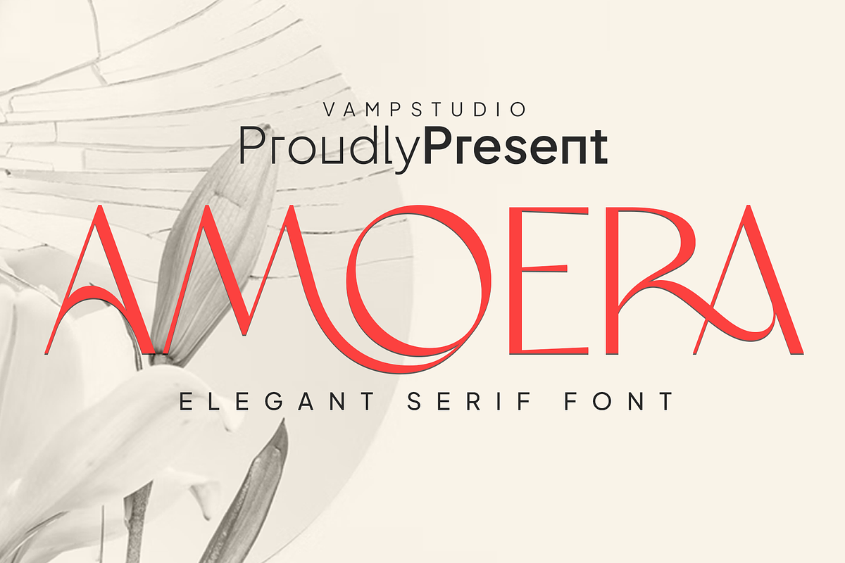 Amoera Elegant Serif Display Font, a Serif Font by Vampstudio (Photo 1 of 14)