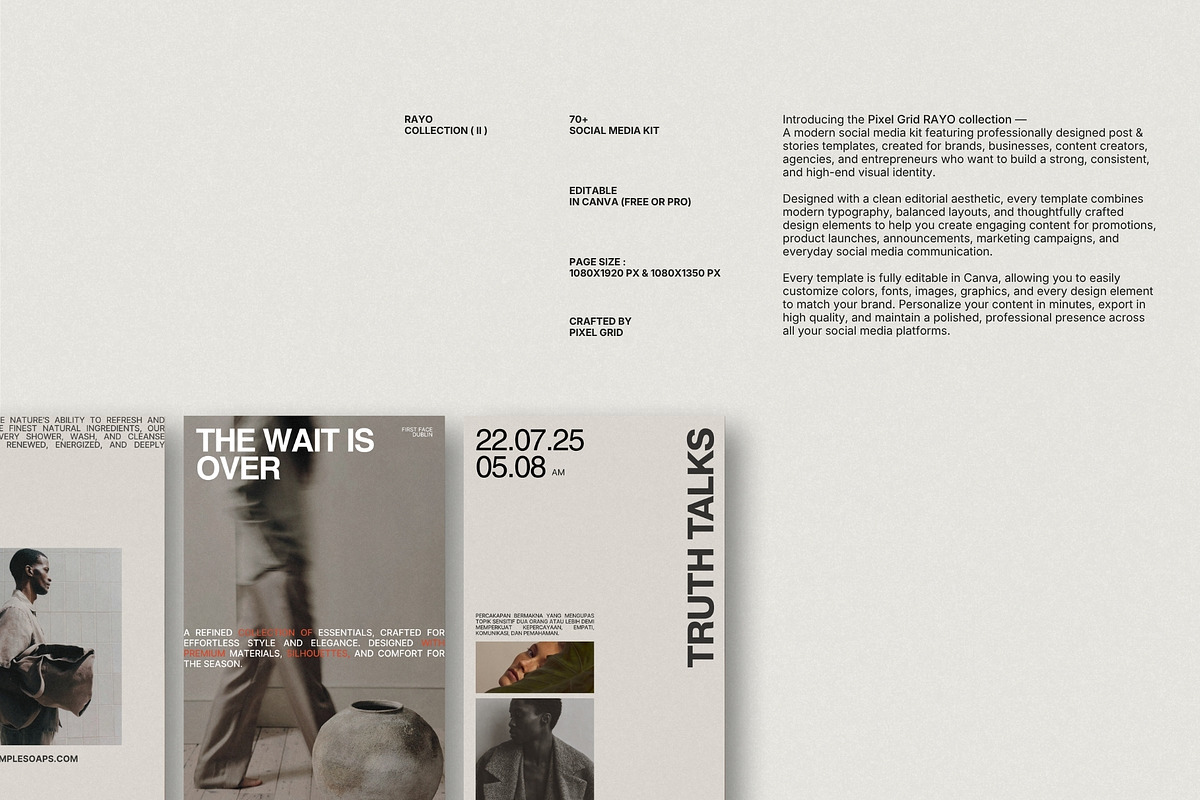 RAYO | Instagram Post & Story (II), a Social Media Template by Pixel Grid (Photo 2 of 10)