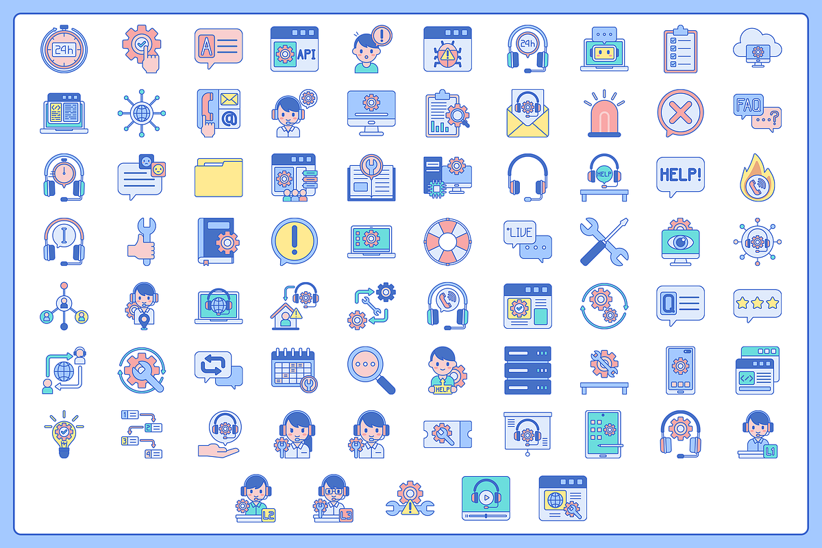 75 Technical Support Icons, a Solid Icon by Flat Icons (Photo 2 of 7)