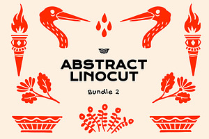 Abstract Linocut Bundle 2