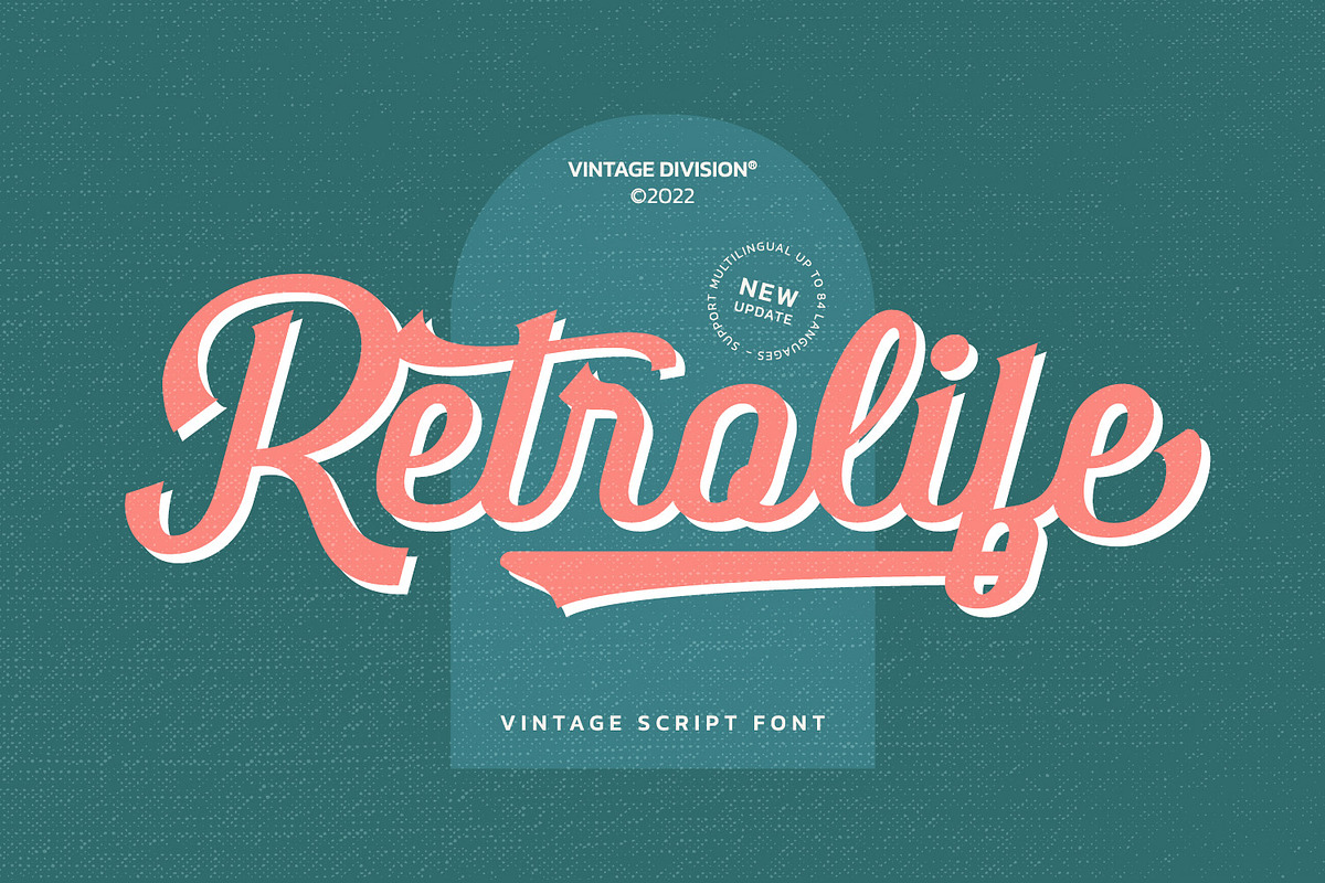 Retrolife, a Script Font by Vintage Division (Photo 1 of 10)