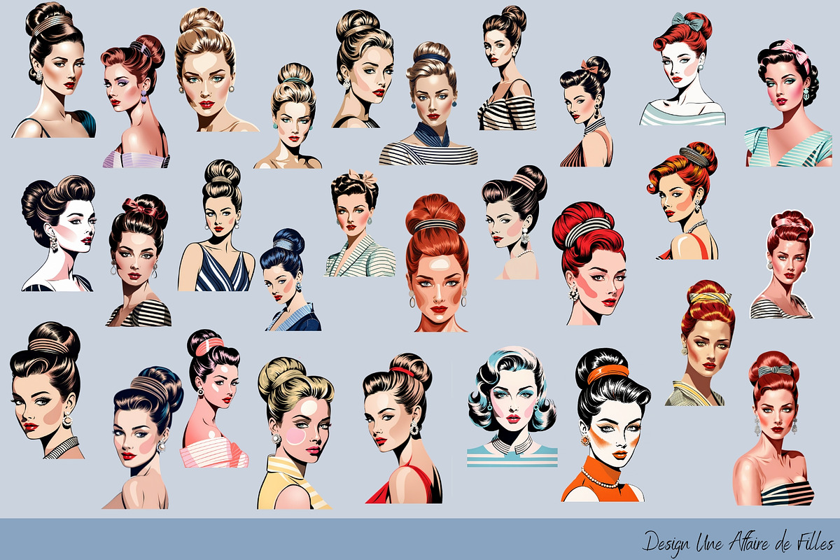 1950s Woman's Portraits PNG Clipart, a Person Illustration by Une Affaire de Filles (Photo 2 of 3)