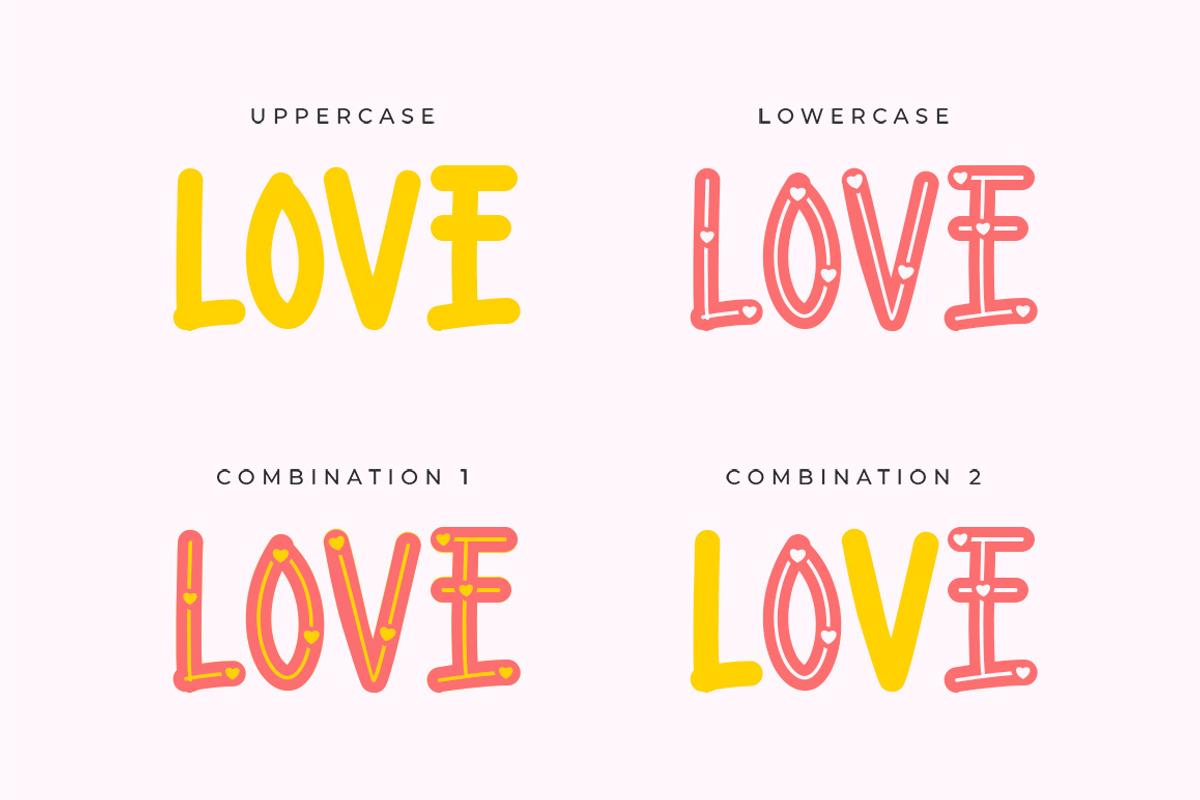 Cute Lovers - a display font, a Handwritten Font by Beautypes (Photo 5 of 6)