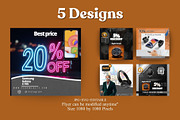 SVG JPG Promo Designs Pack of 5, a Branding & Logo Template by Crox Studio | Digital (Thumbnail 1 of 7)