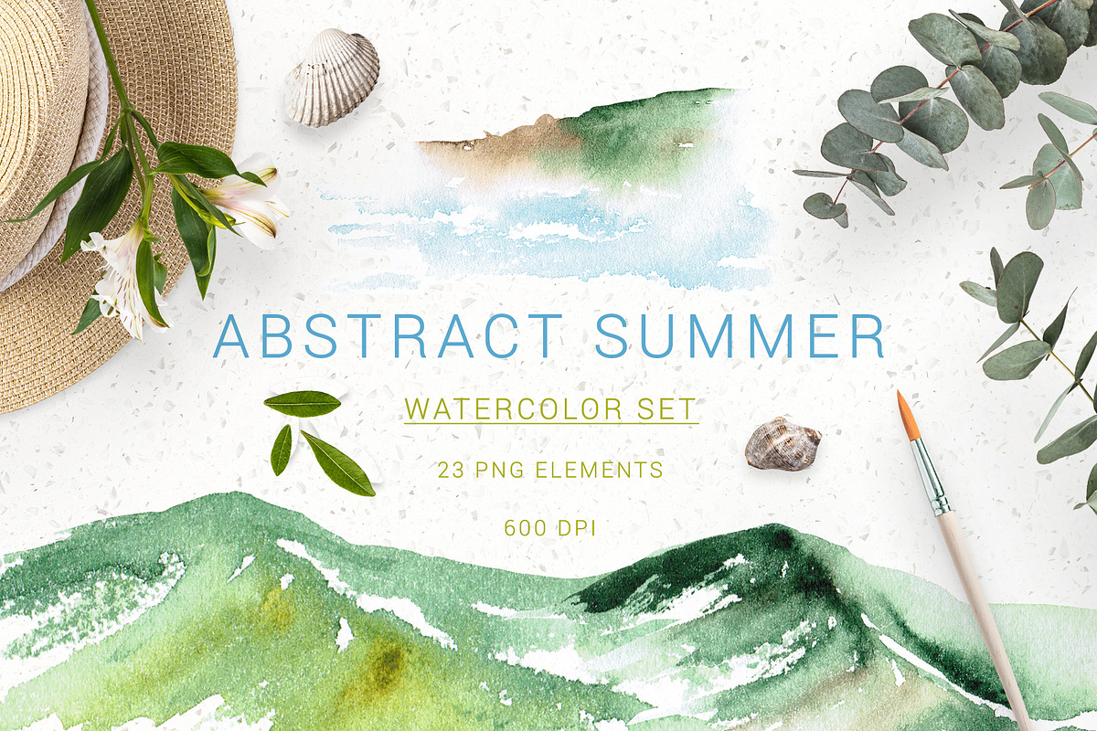 Watercolor abstract landscape bundle, a Seasonal Illustration by LeriaArt watercolor (Photo 18 of 23)
